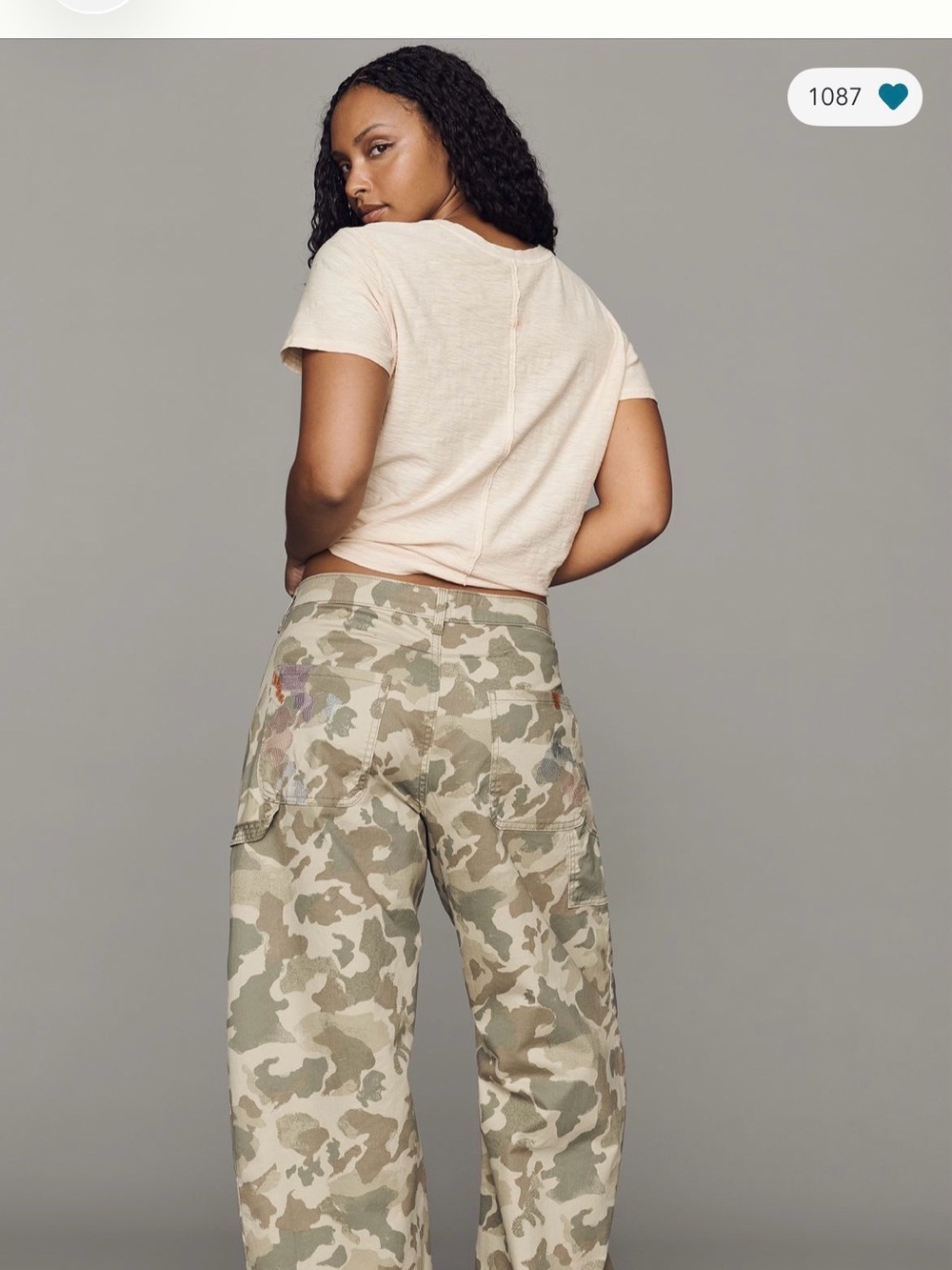 Pilcro Camo Carpenter Pants in Green and Tan - Picture 2 of 6